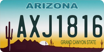 AZ license plate AXJ1816