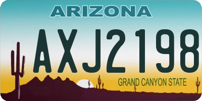 AZ license plate AXJ2198