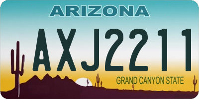 AZ license plate AXJ2211