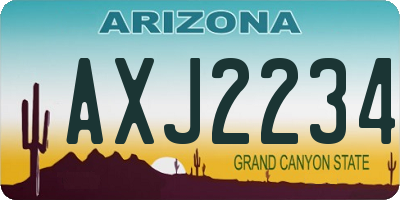 AZ license plate AXJ2234