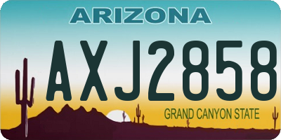 AZ license plate AXJ2858