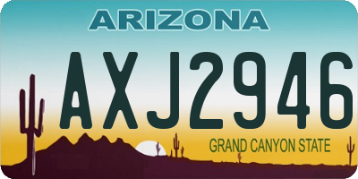 AZ license plate AXJ2946