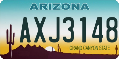 AZ license plate AXJ3148