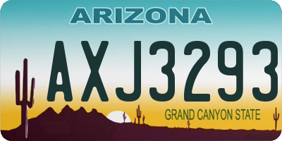 AZ license plate AXJ3293