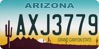 AZ license plate AXJ3779