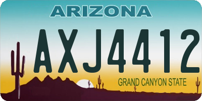 AZ license plate AXJ4412