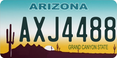 AZ license plate AXJ4488