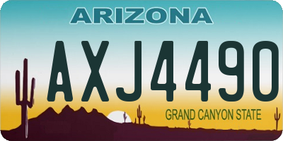 AZ license plate AXJ4490