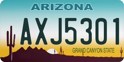 AZ license plate AXJ5301