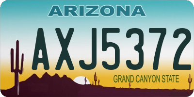 AZ license plate AXJ5372