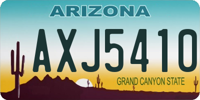 AZ license plate AXJ5410