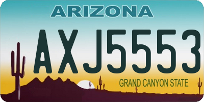 AZ license plate AXJ5553
