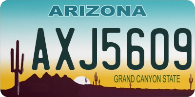 AZ license plate AXJ5609