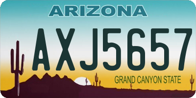 AZ license plate AXJ5657