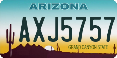 AZ license plate AXJ5757