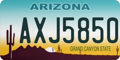 AZ license plate AXJ5850