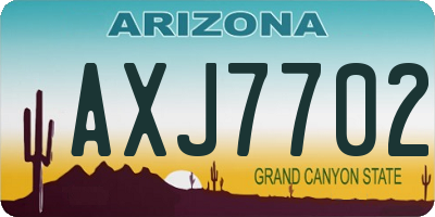 AZ license plate AXJ7702