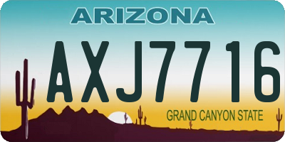 AZ license plate AXJ7716