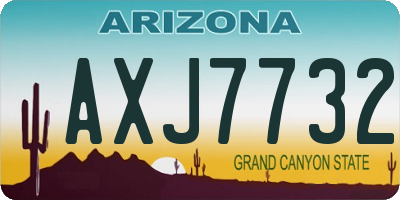 AZ license plate AXJ7732