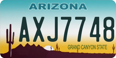 AZ license plate AXJ7748
