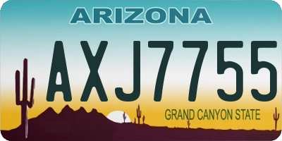 AZ license plate AXJ7755