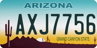 AZ license plate AXJ7756