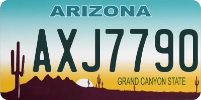 AZ license plate AXJ7790