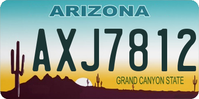 AZ license plate AXJ7812