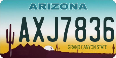 AZ license plate AXJ7836