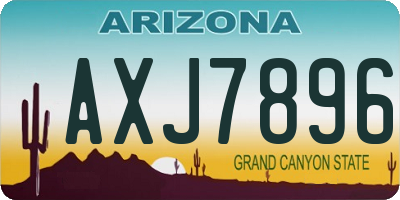 AZ license plate AXJ7896