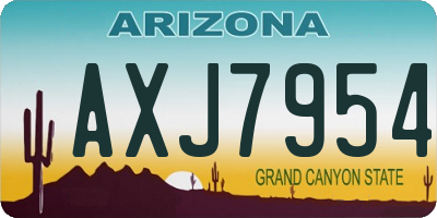AZ license plate AXJ7954