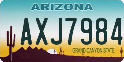 AZ license plate AXJ7984