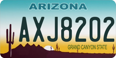 AZ license plate AXJ8202