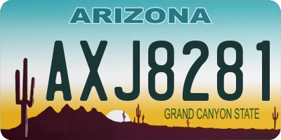 AZ license plate AXJ8281