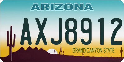 AZ license plate AXJ8912