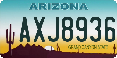 AZ license plate AXJ8936