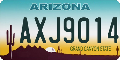 AZ license plate AXJ9014