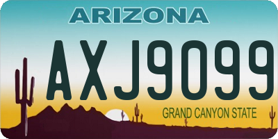 AZ license plate AXJ9099