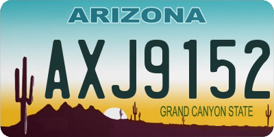 AZ license plate AXJ9152