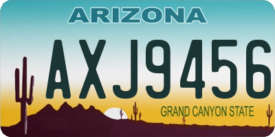 AZ license plate AXJ9456