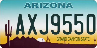 AZ license plate AXJ9550