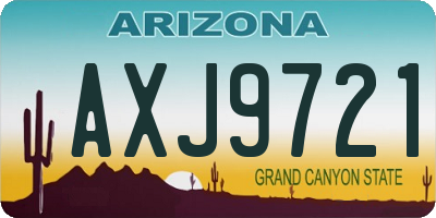 AZ license plate AXJ9721