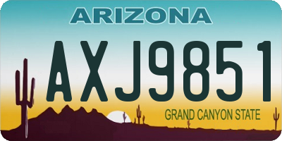 AZ license plate AXJ9851