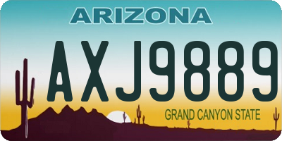 AZ license plate AXJ9889