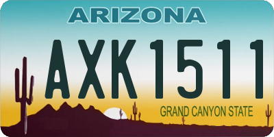 AZ license plate AXK1511