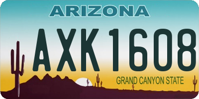 AZ license plate AXK1608
