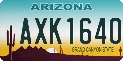 AZ license plate AXK1640