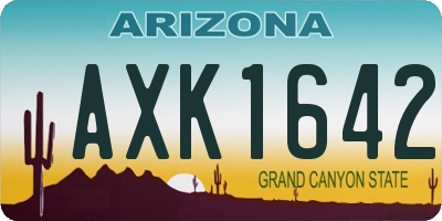 AZ license plate AXK1642