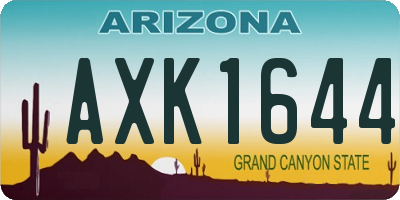 AZ license plate AXK1644
