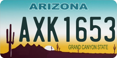 AZ license plate AXK1653